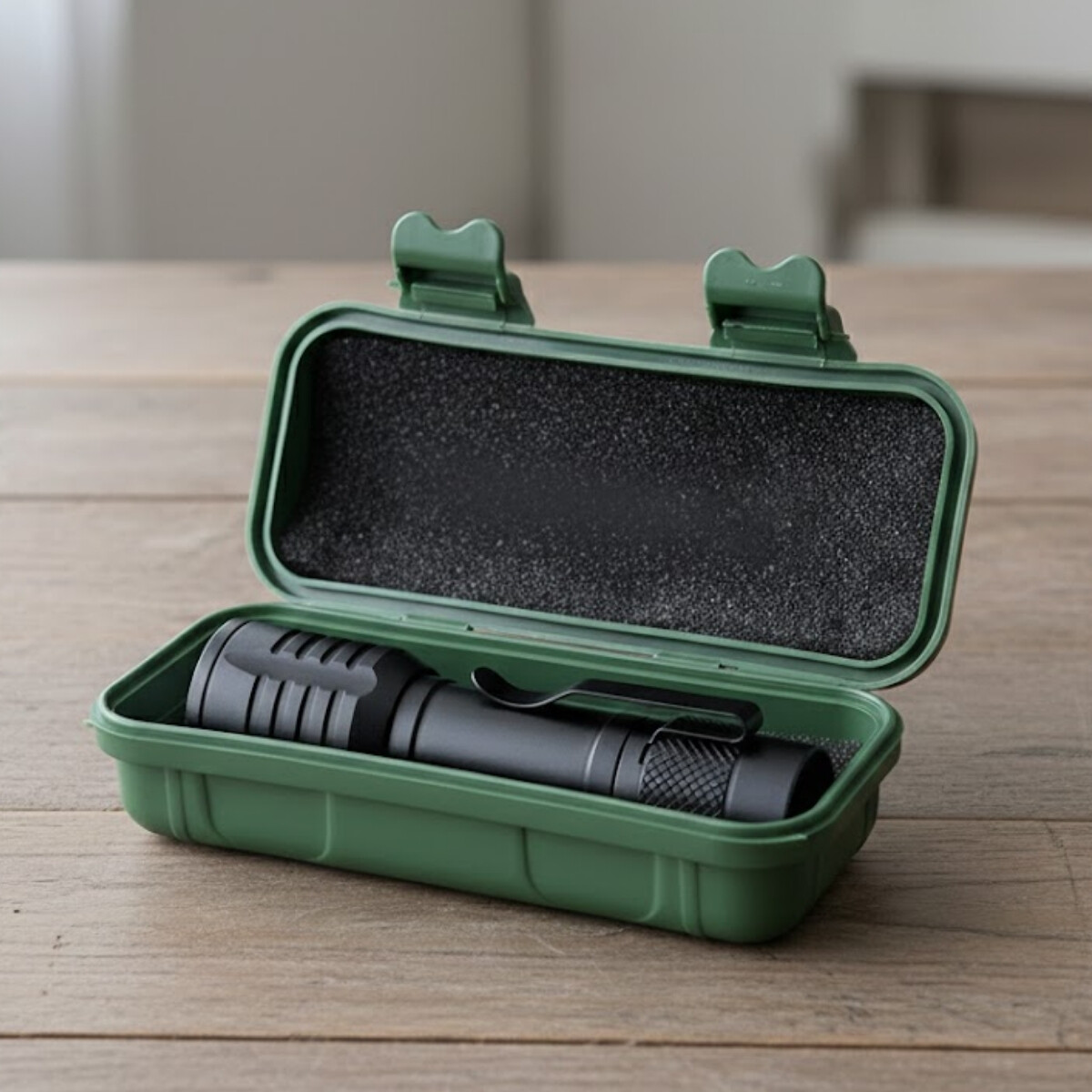 Mini linterna LED con estuche - NEGRO 