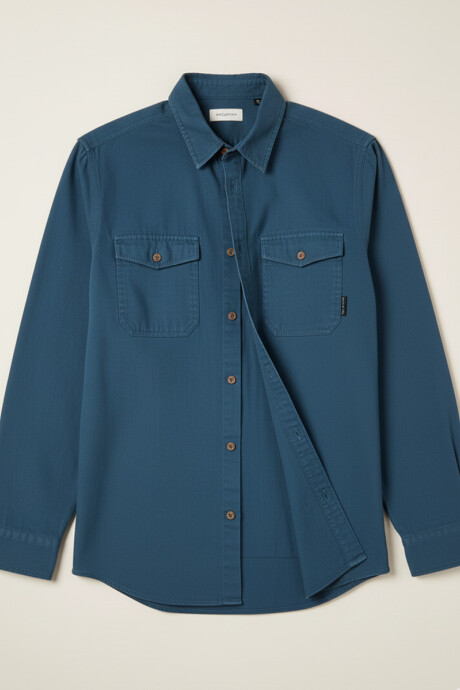 CAMISA GANCIA TEEN M/L RUSTY Azul Piedra