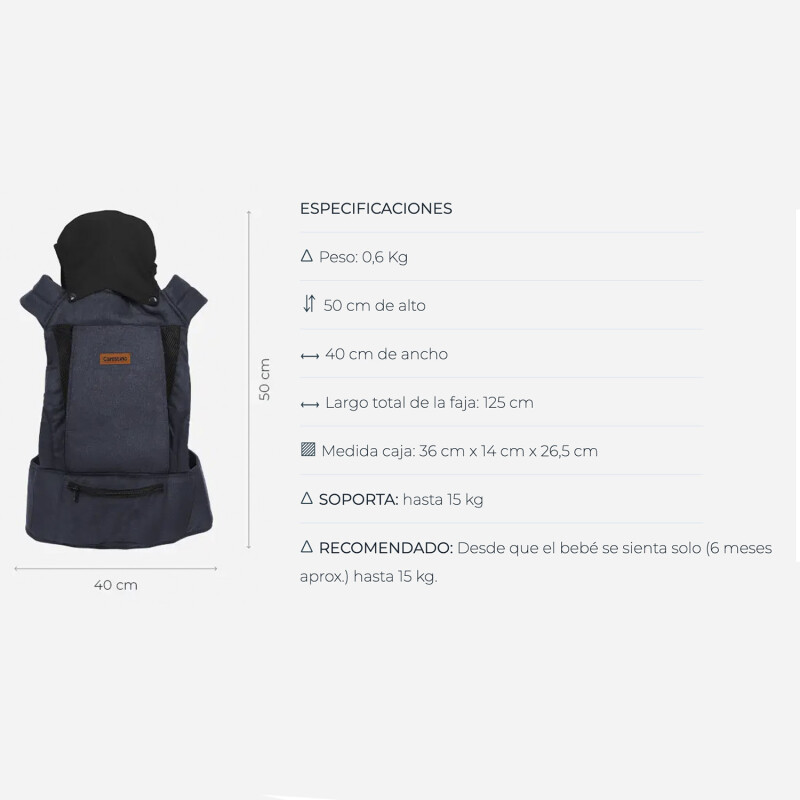 Mochila Porta Bebé Carestino con 3 Posiciones Gris Oscuro