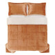 Acolchado Terciopelo y Corderito KARSTEN c/porta Almohada KING Suri Caramelo