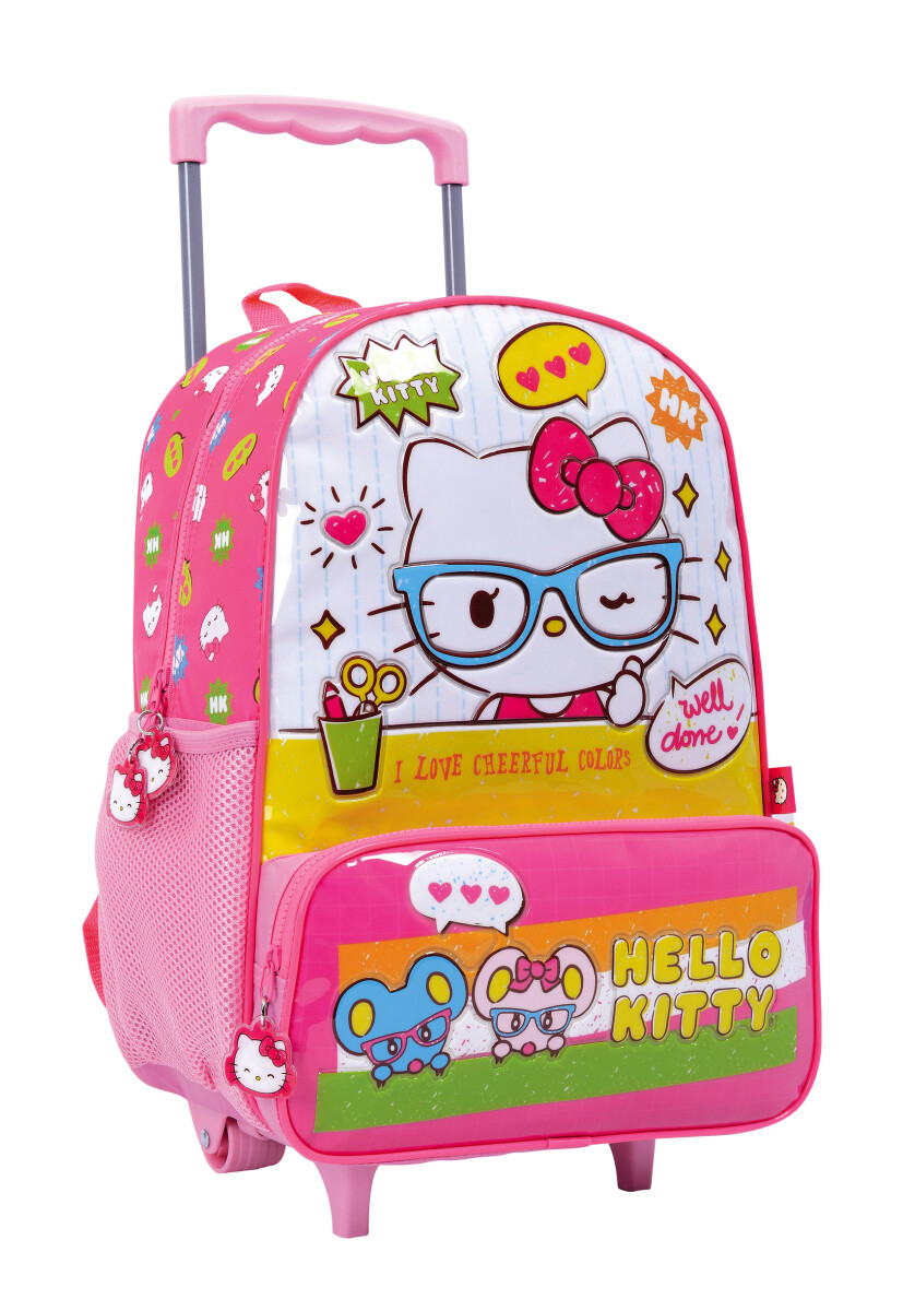 Mochila Hello Kitty Carro - Rosado - Blanco 