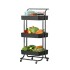 Carrito Organizador Cocina 3 Estantes Carro Con Ruedas Almacenamiento Imback Color Negro Carrito Organizador Cocina 3 Estantes Carro Con Ruedas Almacenamiento Imback Color Negro