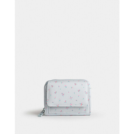 Billetera Cuerina Paisley Azul Celeste