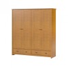Ropero 4 puertas 2 cajones - Madera maciza - Linea Colonial Marron