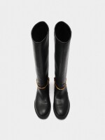 Botas Altas Con Detalle Metálico negro