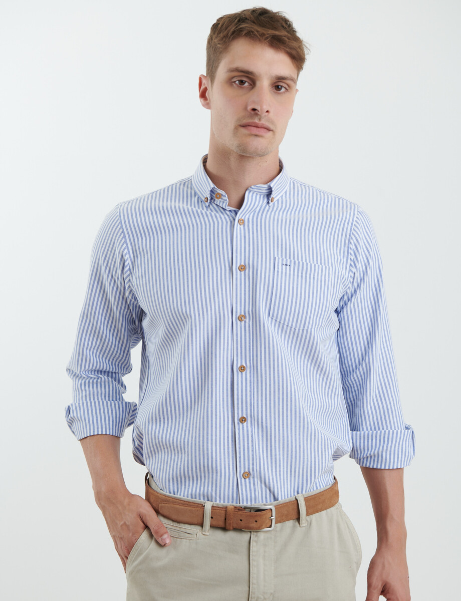 012622 CAMISA HARRINGTON LABEL Azul Osc/natural
