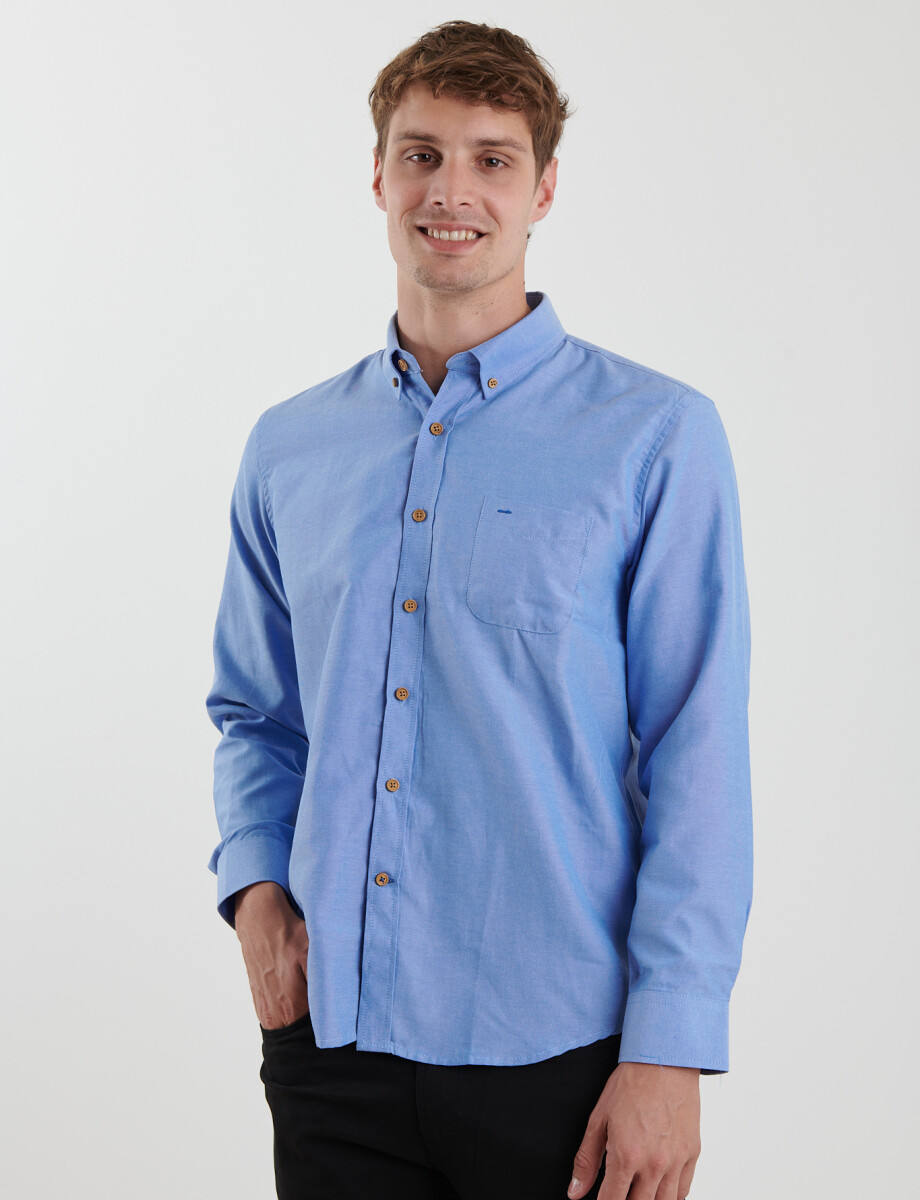 012587 CAMISA HARRINGTON LABEL Azul