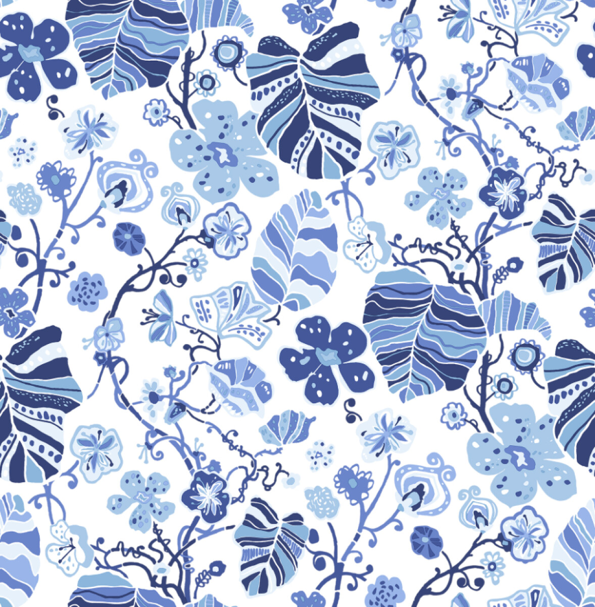 COLECCIÓN BLUEBELL - GWYNETH INDIGO FLORAL - 