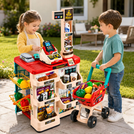 Juego Supermercado Infantil Carrito Caja Registradora Scan Varios