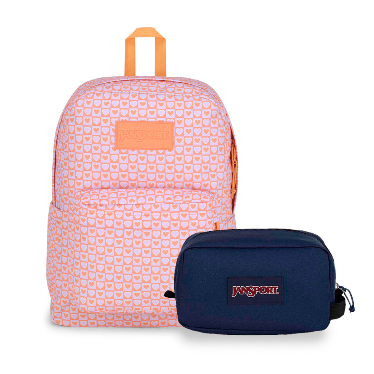 Mochila SuperBreak + Cartuchera - Hyped Hearts Pink 