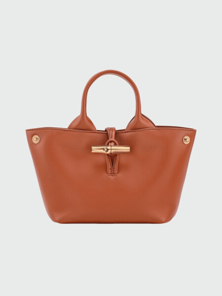 Longchamp -Bolso de cuero, Le Roseau Sleek Marrón