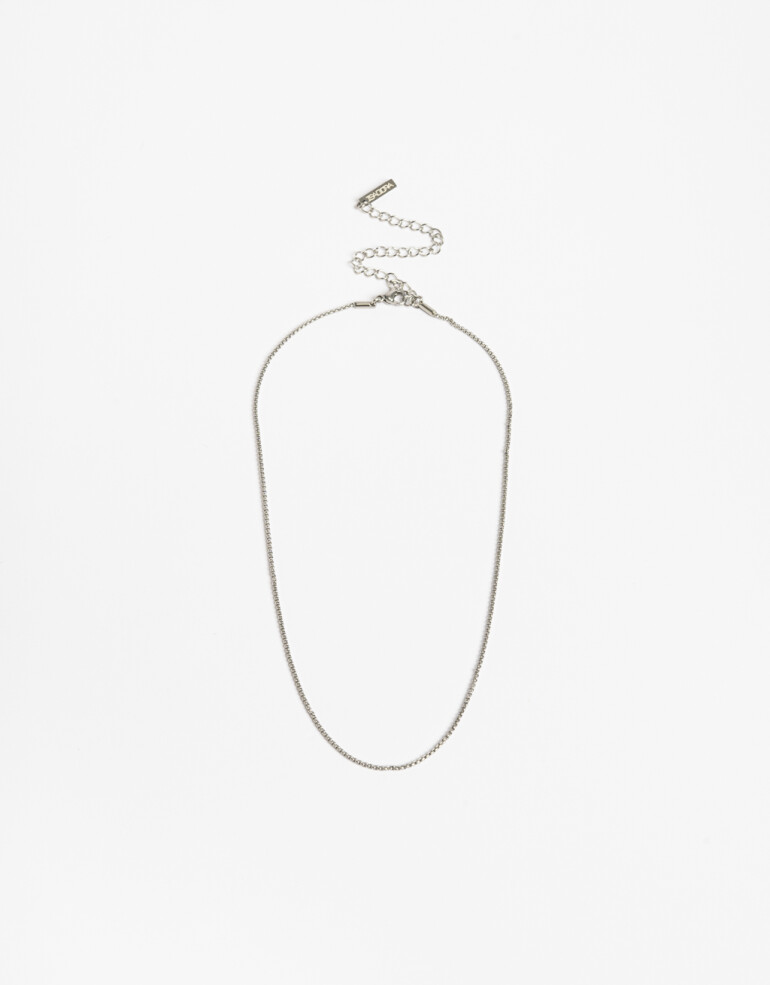 Collares Cortos Metal Set De Collares De Cadena Acero - Plateado