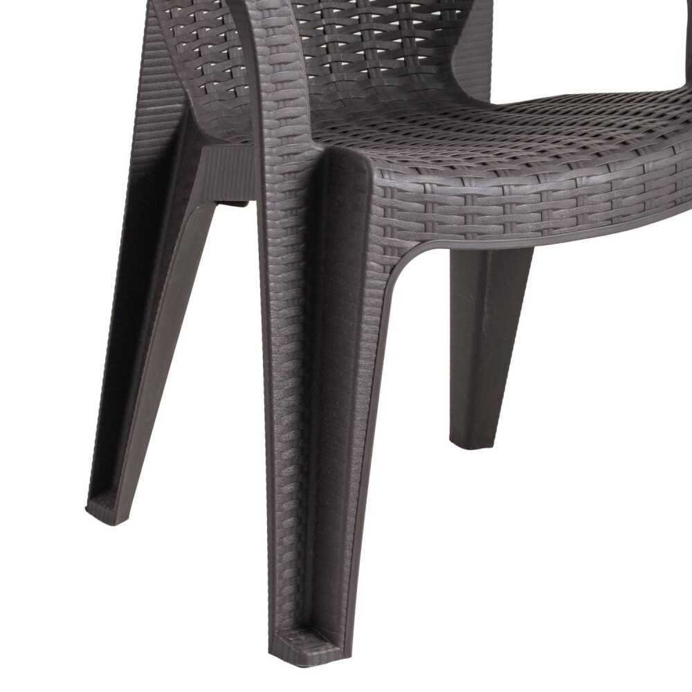 Silla De Plastico Con Posabrazos Apilable Negro