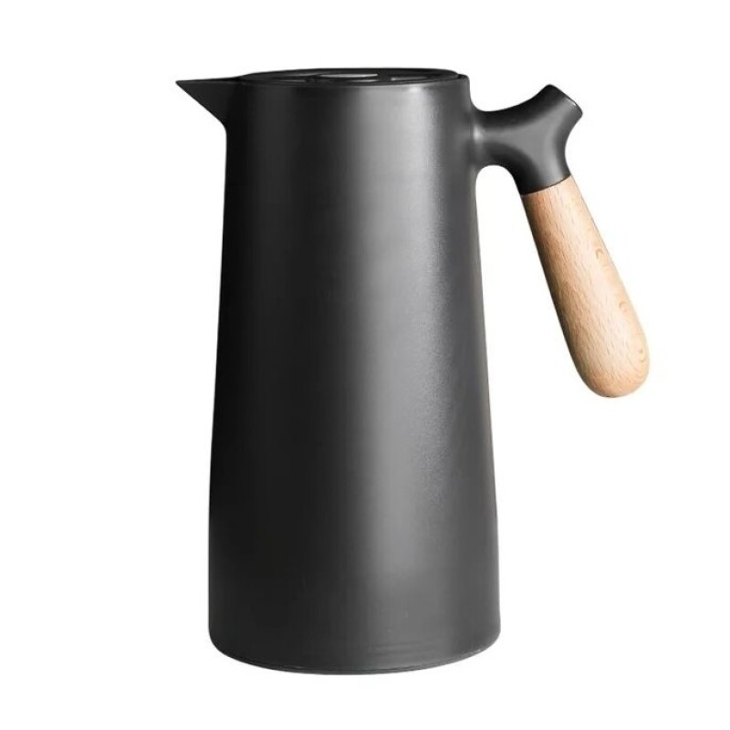 JARRA TERMICA 1L PLASTICO MANGO MADERA NEGRO JARRA TERMICA 1L PLASTICO MANGO MADERA NEGRO
