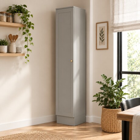 PANELERO TORRE 1 PUERTA ARMARIO MULTIUSO LÍNEA AMERICANA GRIS