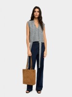 Bolso Shopper De Piel Trenzada camel