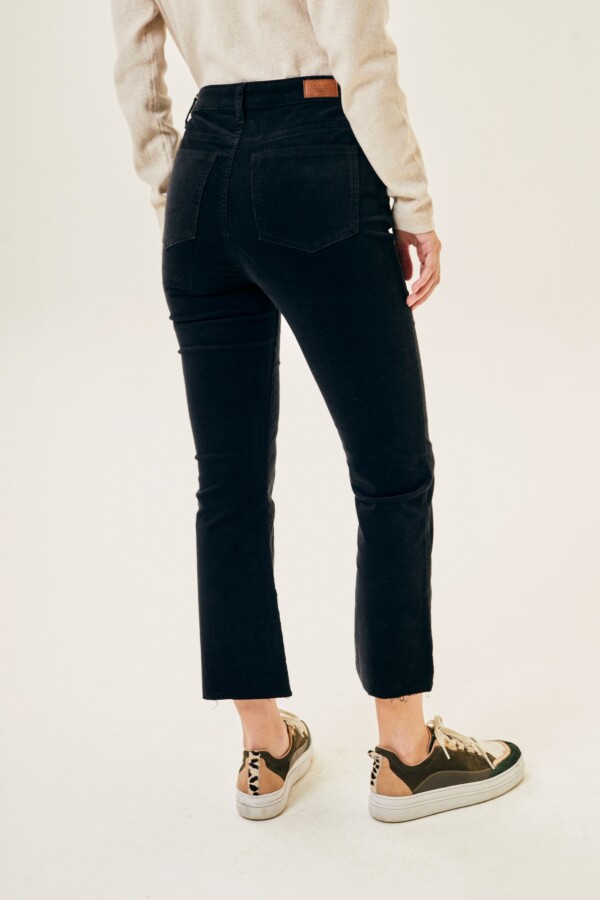 Crop Flare Corduroy Negro