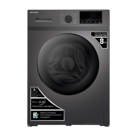 Lavarropas Automático Carga Frontal AIWA 8KG Inverter Gris AWLT08G