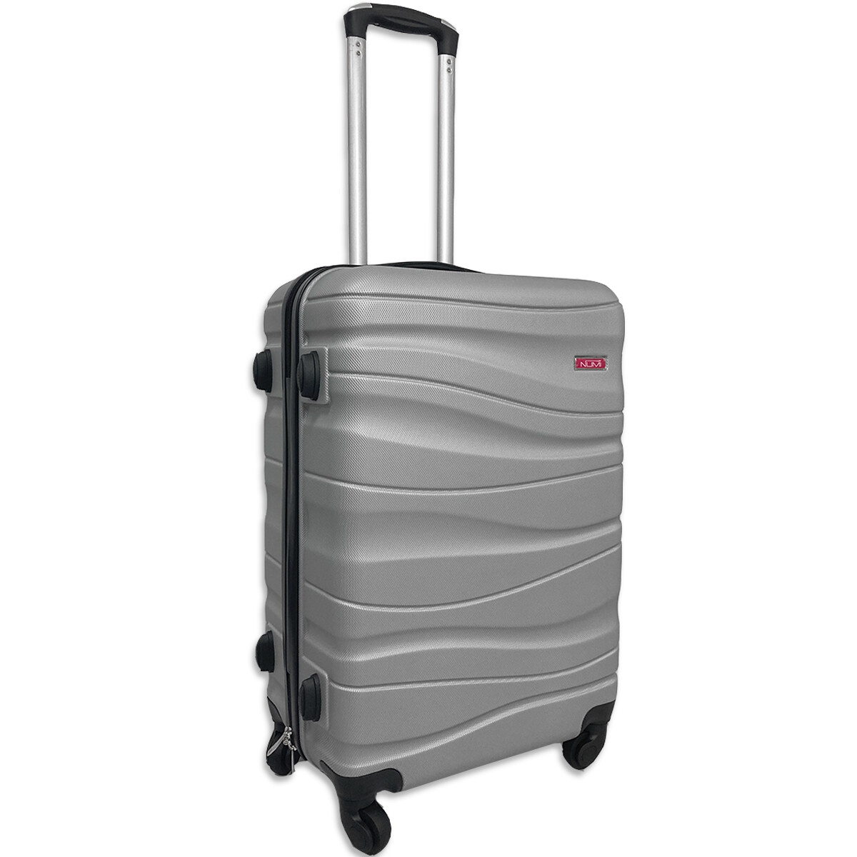 Valija Grande 4 Ruedas Rígida Mango Telescópico - Plateado 