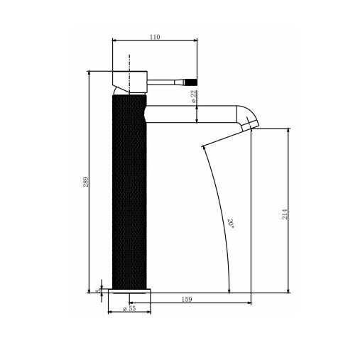 GRIFERIA LAVATORIO ALTO CUERPO LABRADO EN BRUSHED NICKEL - SERIE SIGNATURE GRIS