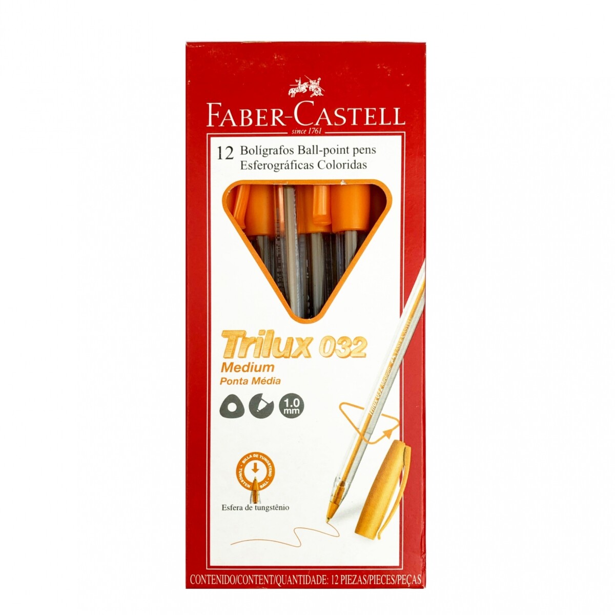 Boligrafo Faber - Castell Trilux x12 - Naranja 