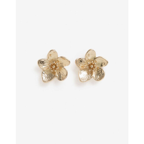 Aros Pasantes Flor Bañado En Oro Dorado