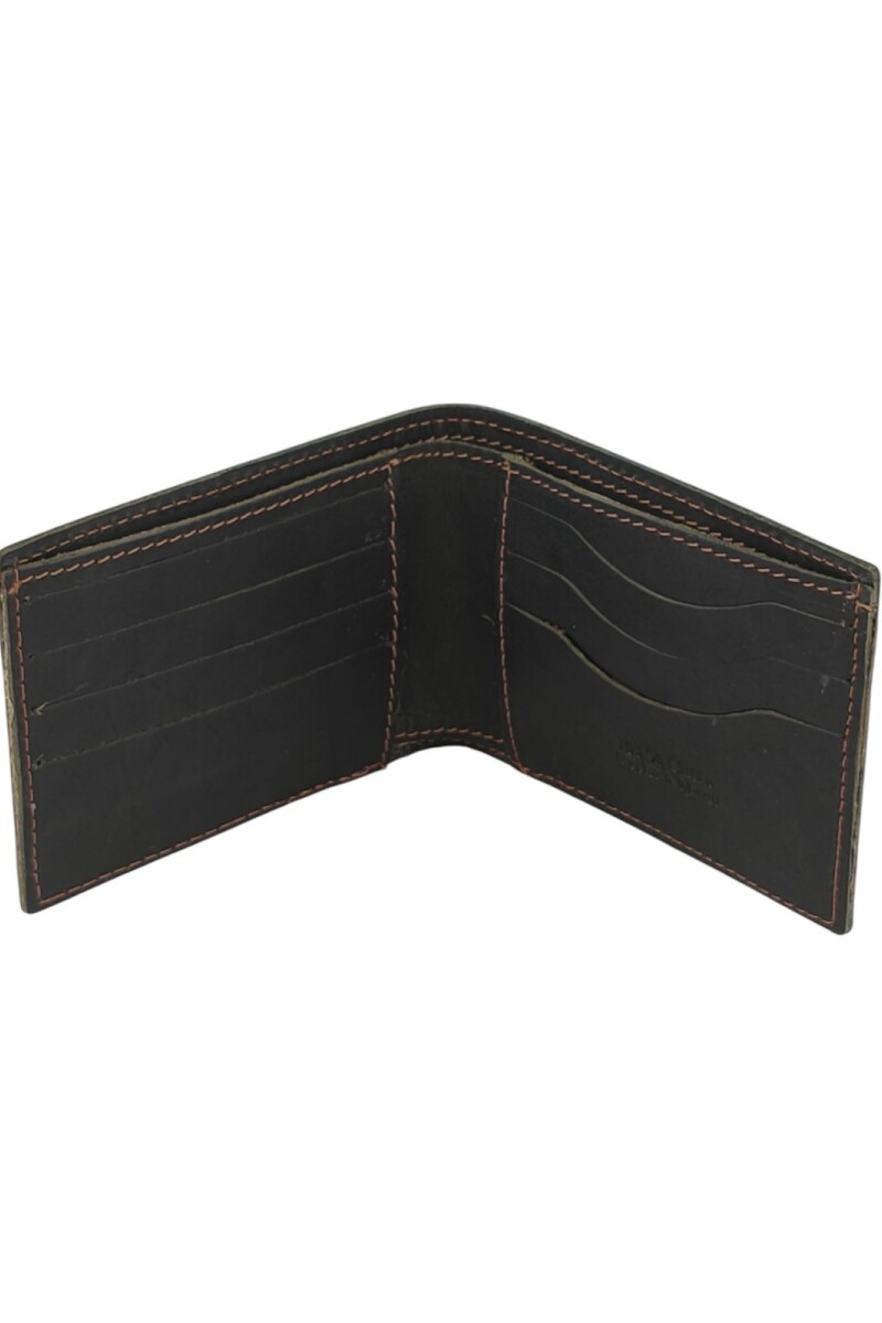 Billetera de cuero al corte Negro