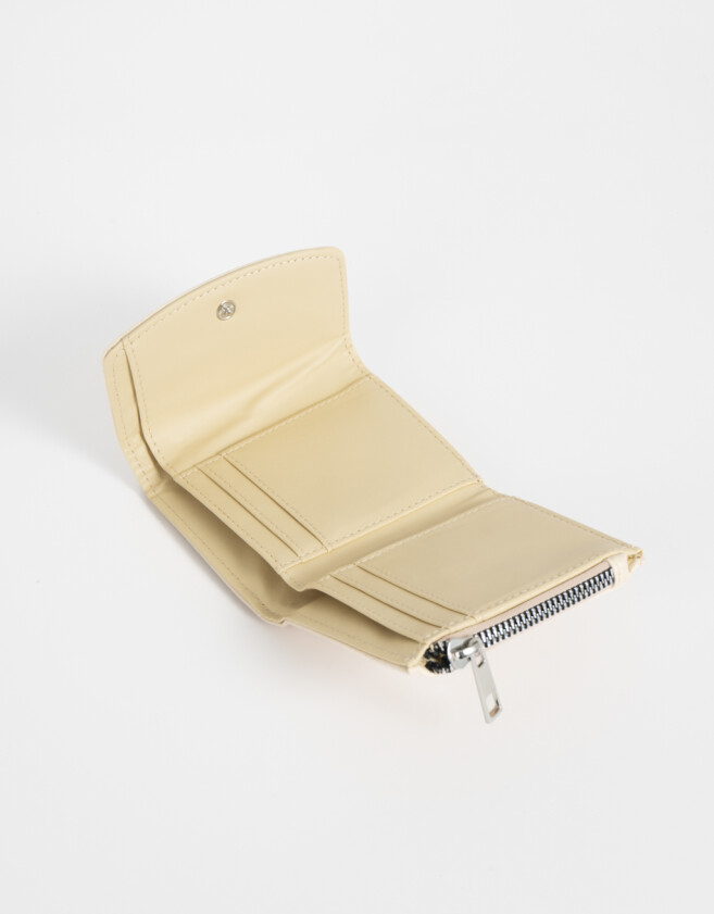 Billetera Billetera Cuerina Solapa Crudo - Blanco Crudo