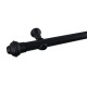 Barrote Cortina Palo de Metal 2,50m 28mm + 2 soportes Negro NEGRO