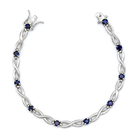 Pulsera de plata 925 rodinada con zafiro azul. Pulsera de plata 925 rodinada con zafiro azul.