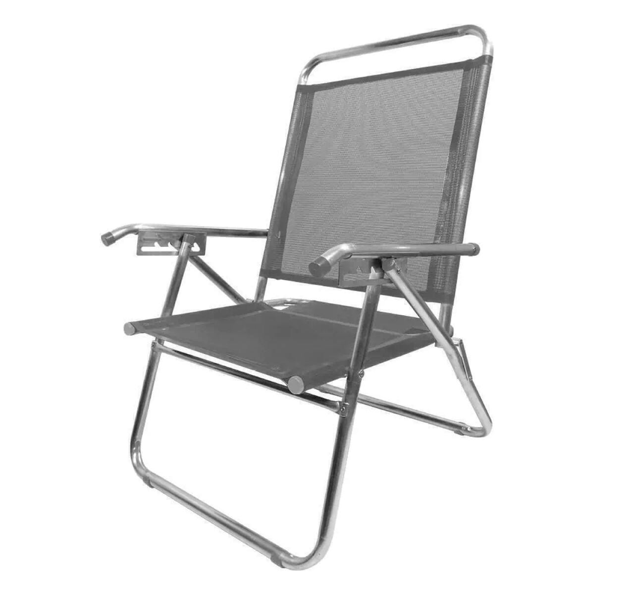 Sillón reclinable en aluminio King, 140 kg súper resistente - GRIS 