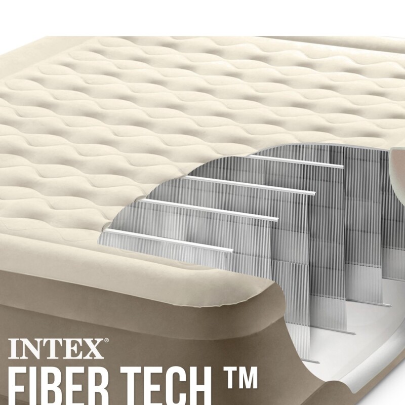 INTEX COLCHON DURA-BEAM DELUXE ULTRA PLUSH FIBER-TECH CON BOMBA 2 PLAZAS QUEEN Intex Colchon Dura-beam Deluxe Ultra Plush Fiber-tech Con Bomba 2 Plazas Queen