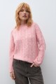 Sweater estructuras rosa melange