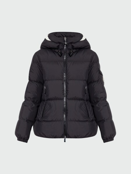 Moncler -Campera rellena de plumas con capucha ajustable, DRAA Negro