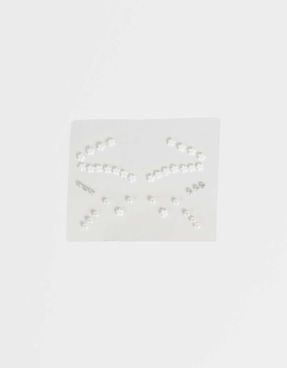 Gemas Autoadhesivas Para Rostro Con Cristales Plateados - Plateado 