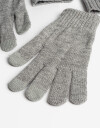 Guantes Tejidos Par De Guantes + Mitones - Gris Medio