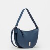 Cartera al Hombro Lua En Cuero Graneado Azul