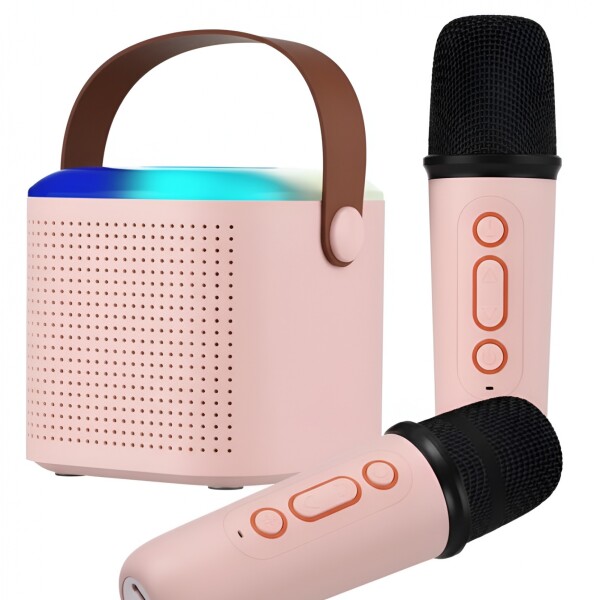 Microfono Karaoke Musical Parlante Inalambrico Infantil Color Rosado
