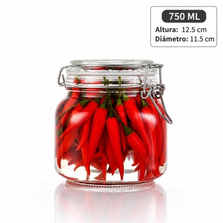 Frasco de Vidrio Hermético Multiuso con Tapa y Cierre Metálico 750ML Frasco de Vidrio Hermético Multiuso con Tapa y Cierre Metálico 750ML