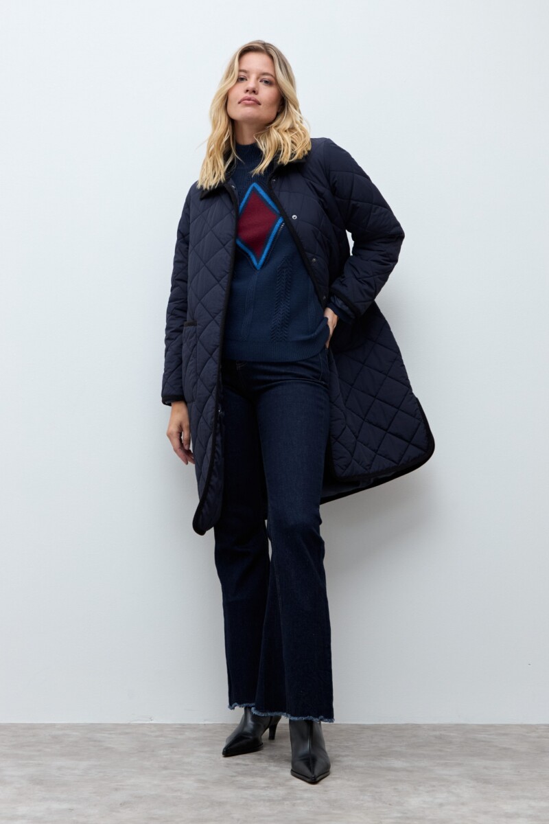 Campera capitoneada azul marino