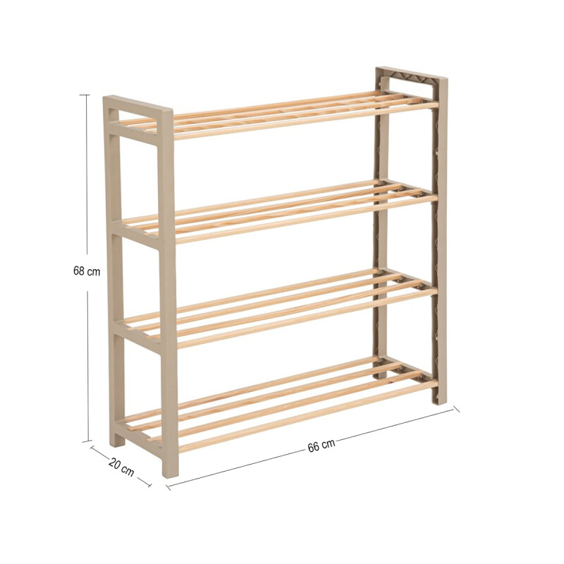 Zapatera 4 niveles 68 x 66 x 20cm MADERA