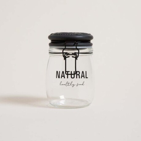 Frasco Recipiente Natural 750Ml en Vidrio y Tapa Cerámica Negro