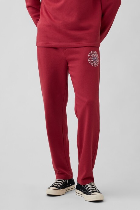 Pantalón Deportivo Logo Gap Hombre Barn Red
