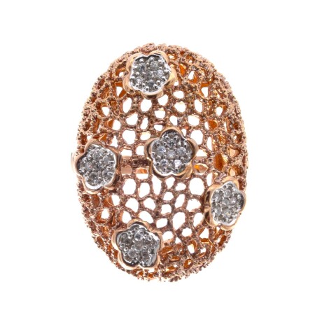 Anillo de plata 925 con baño de oro rosado. Anillo de plata 925 con baño de oro rosado.