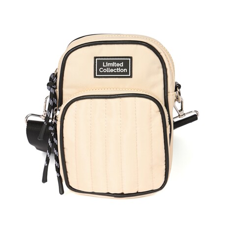 Bolso Compacto Capitoneado con Doble Bolsillo Canva Ideal Celular Crudo