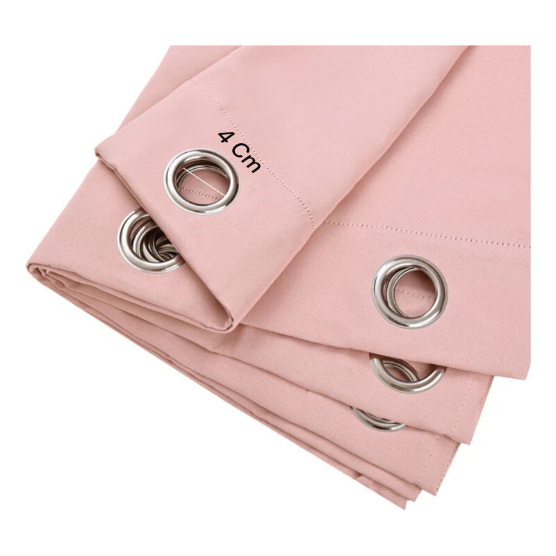 Cortinas Blackout 2 Paños 106cm X 160cm Satinado Calidad Rosa