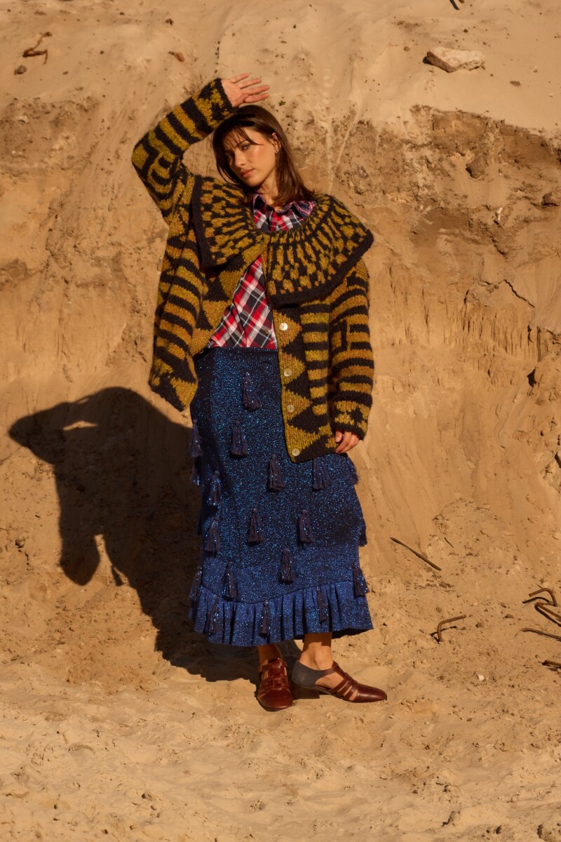 Eclectic Sweater Mostaza / Azul Marino