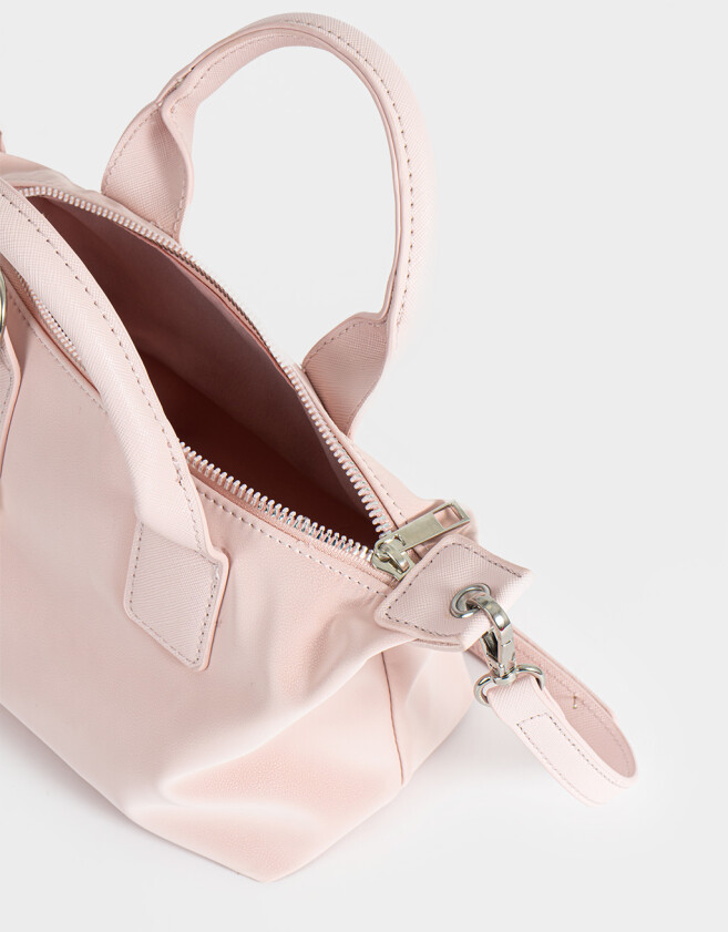City Clasico Cartera City Con Charm De Perlas - Rosa Viejo