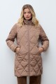 Campera capitoneada con capucha tostado