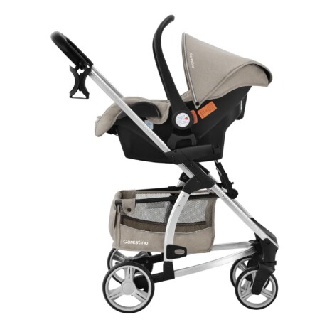 Kit Cochecito Carestino London 3 en 1 + Moisés + Butaca + Accesorios Beige